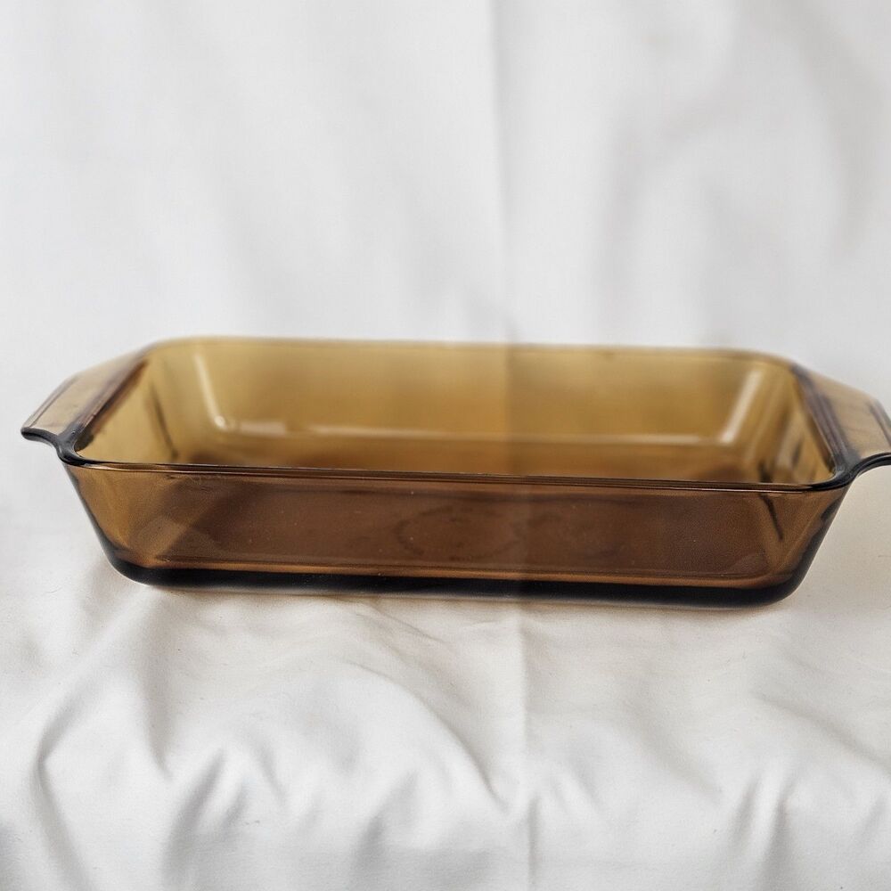 Vintage Anchor Hocking Amber Glass Loaf Pan, #427.